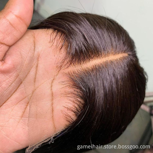 150% Density 40Inch Long Bone Straight Wigs Human Hair Pre Plucked Lace Front Wig